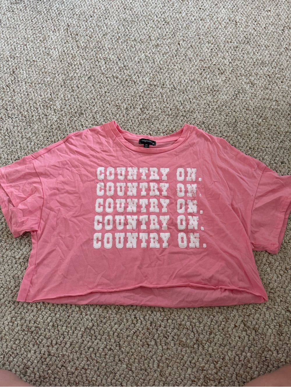Pink 'Country On.' Short Sleeve Tee - Unknown Brand